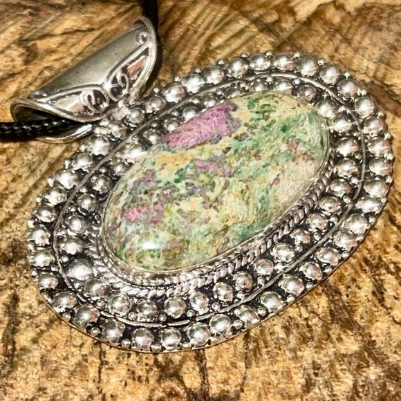 Ruby Fuschite Pendant 1 7/8”x 2” - Picture 3 of 12